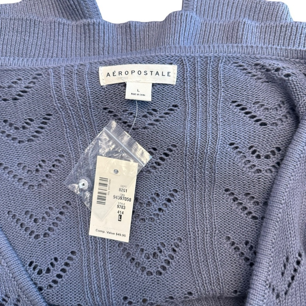 Aeropostale - NWT Cropped Crochet Cardigan Sz L - Picture 7 of 7